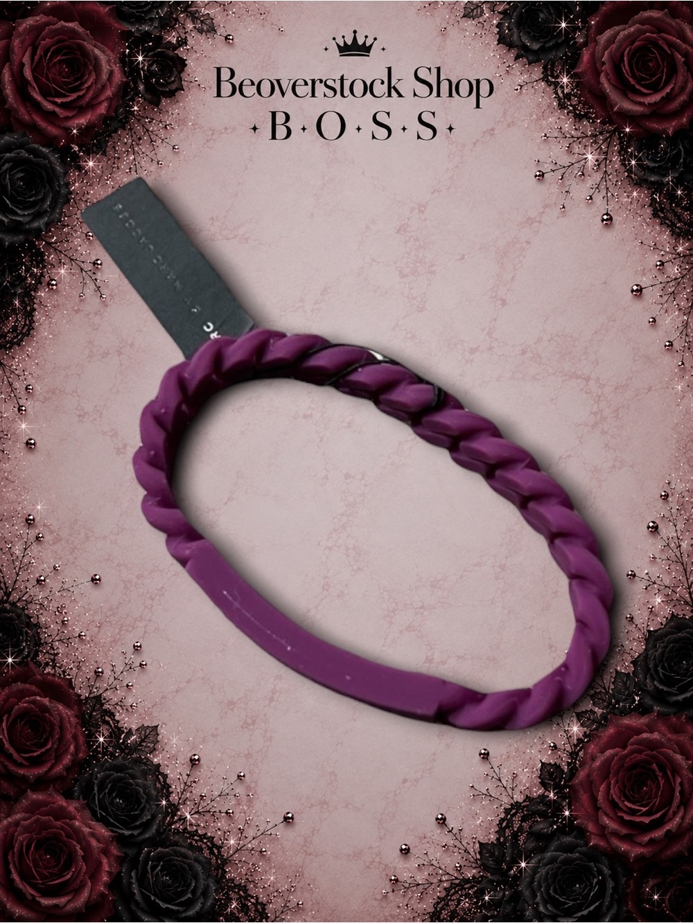 New NWT Marc By Marc Jacobs PLUM Standard Supply Braided Silicone Bracelet - Picture 2 of 4